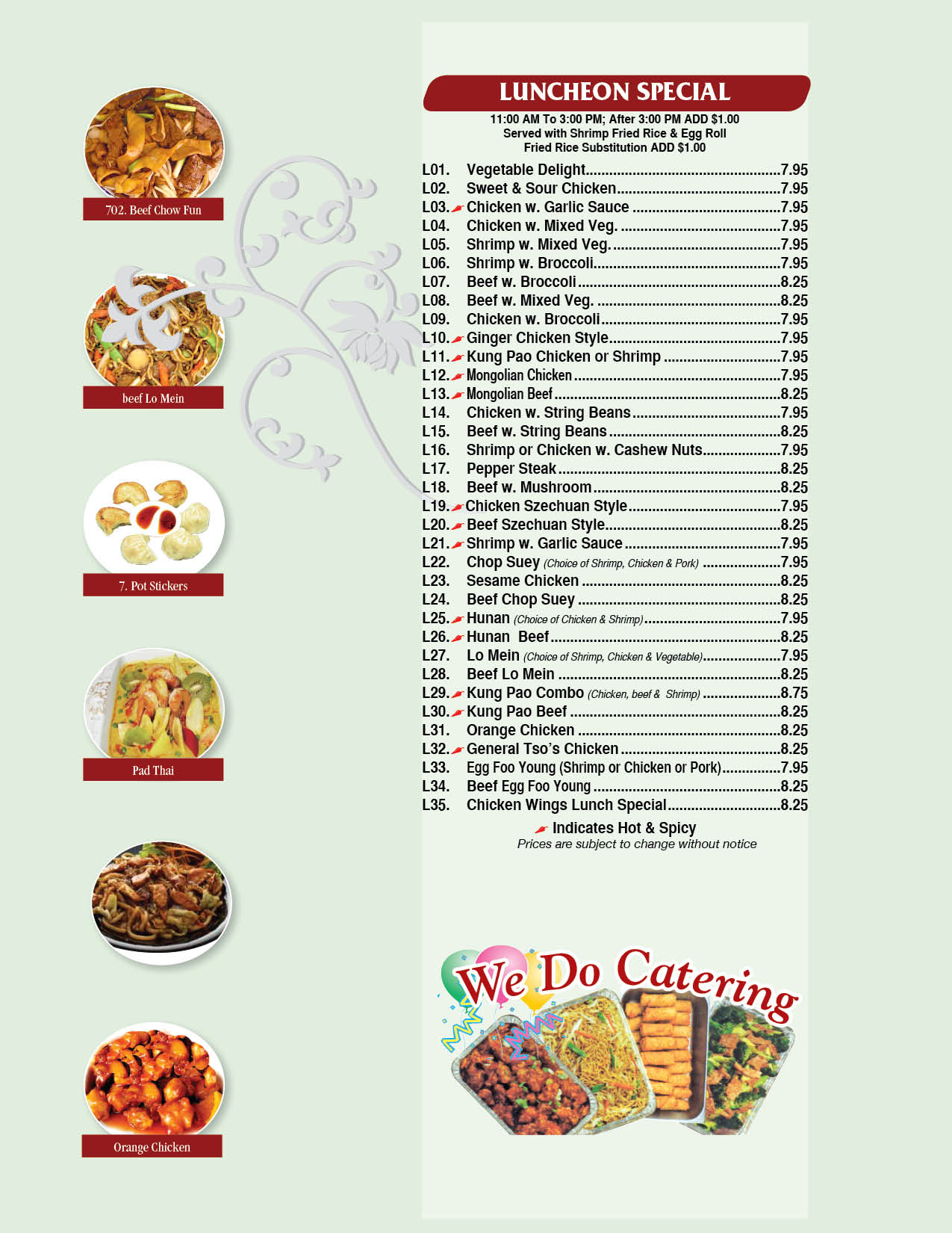 Happiness Chinese Restaurant Menu